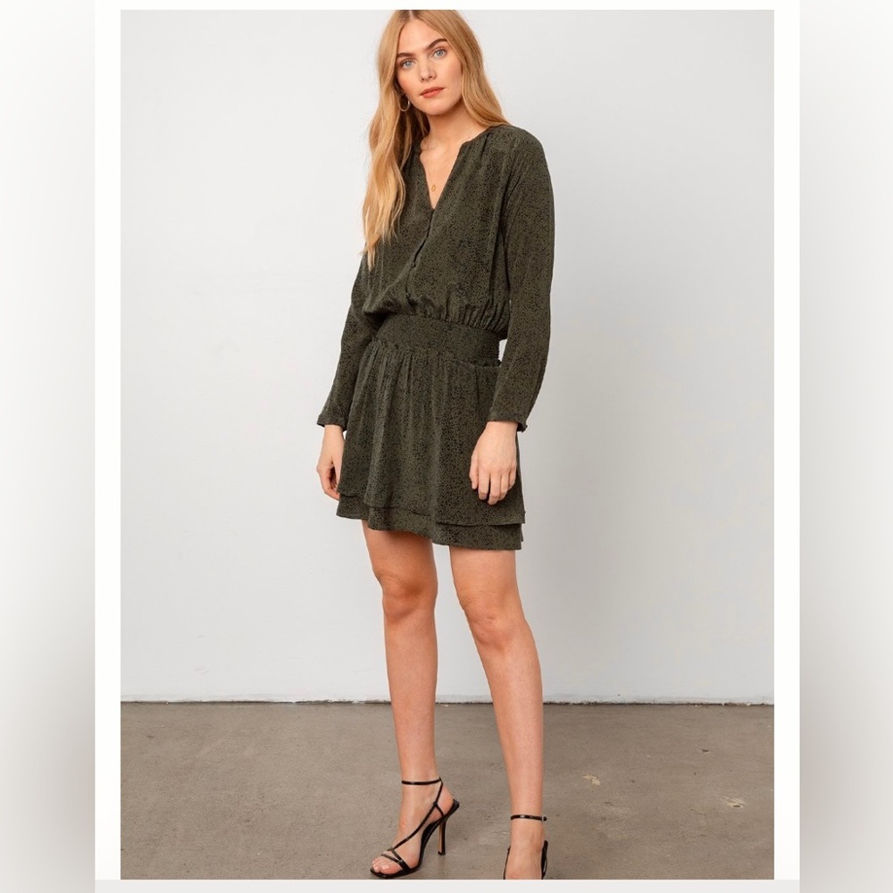 Jasmine Long Sleeve Snake Print Dress, Size S